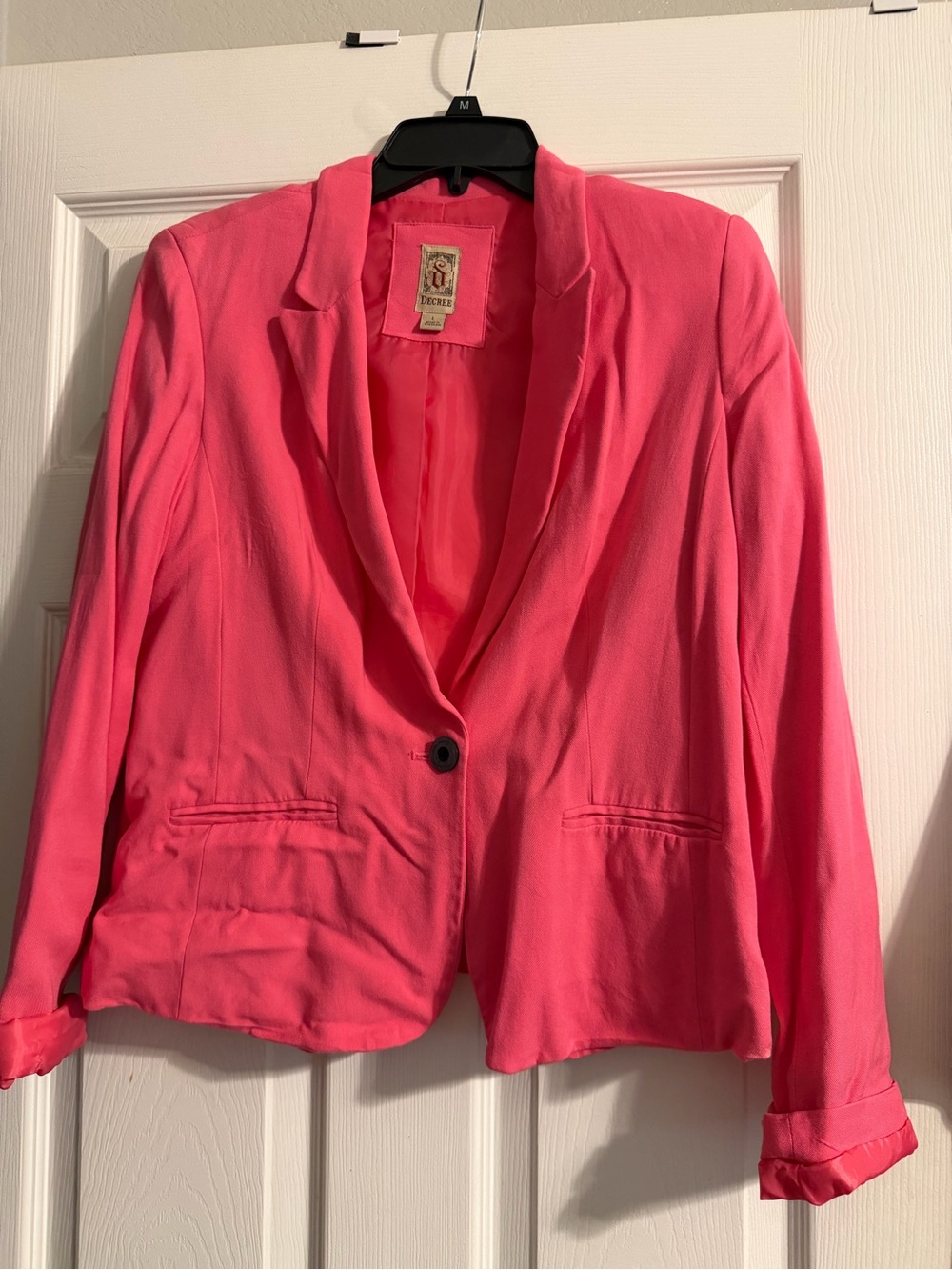 Decree Hot Pink Single-Button Blazer